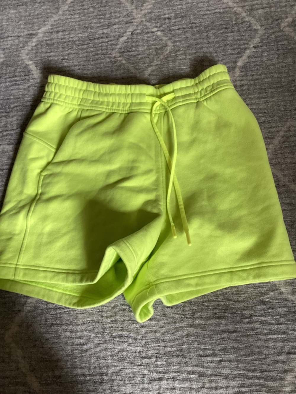 lululemon athletica Neon Lime Drawstring Athletic Shorts
